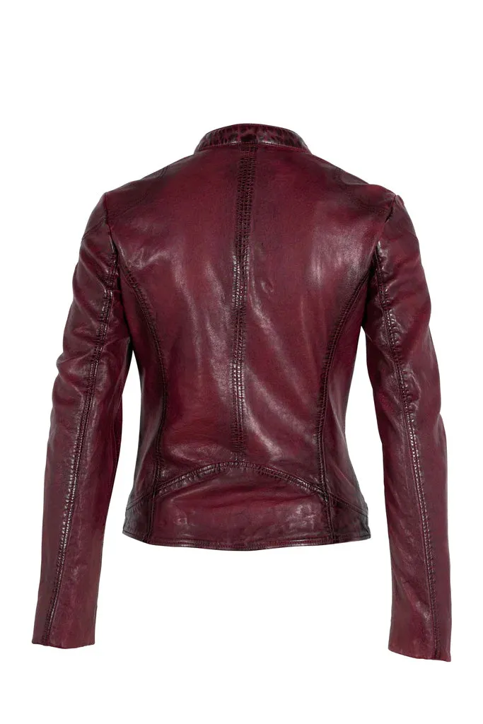 Ziya Leather Jacket - Dusty Red